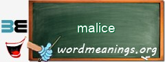 WordMeaning blackboard for malice